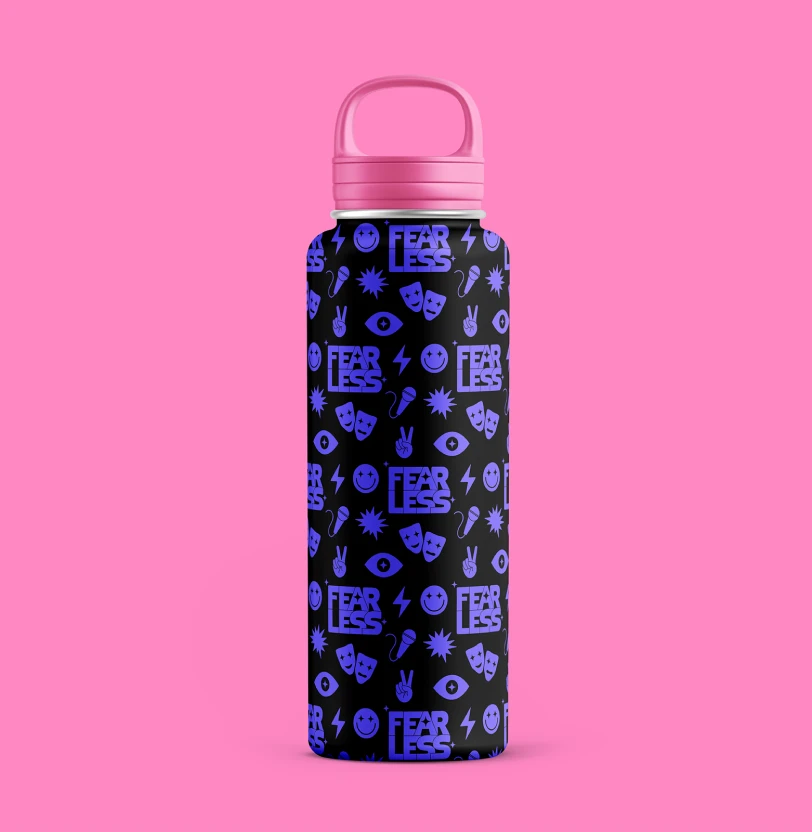 Fearless water bottle mockup