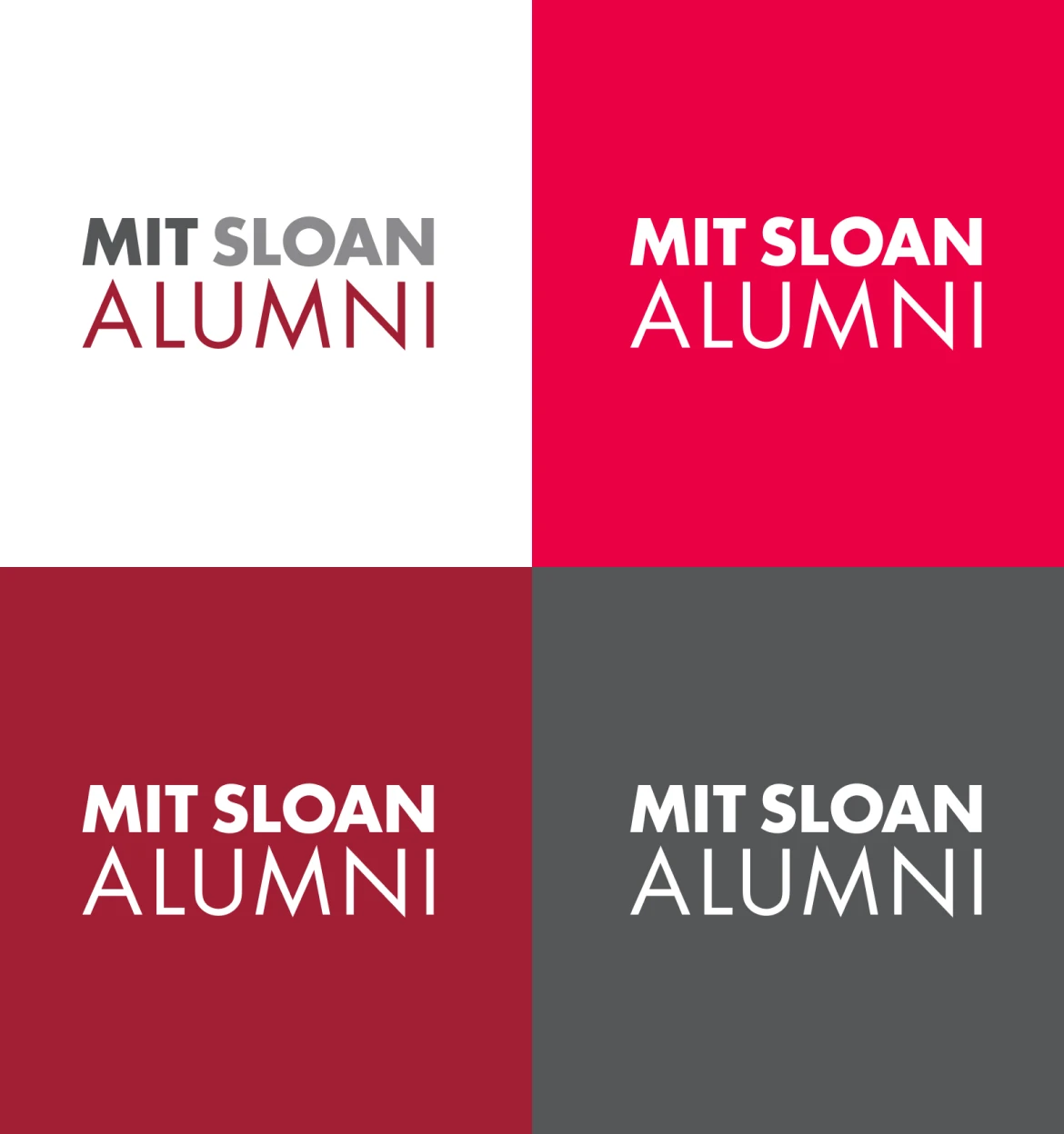 MIT Sloan Alumni logo color variations
